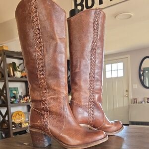 Steve Madden Leather Made In Brazil Hypper Knee High Boots Size 7 Concert Ready